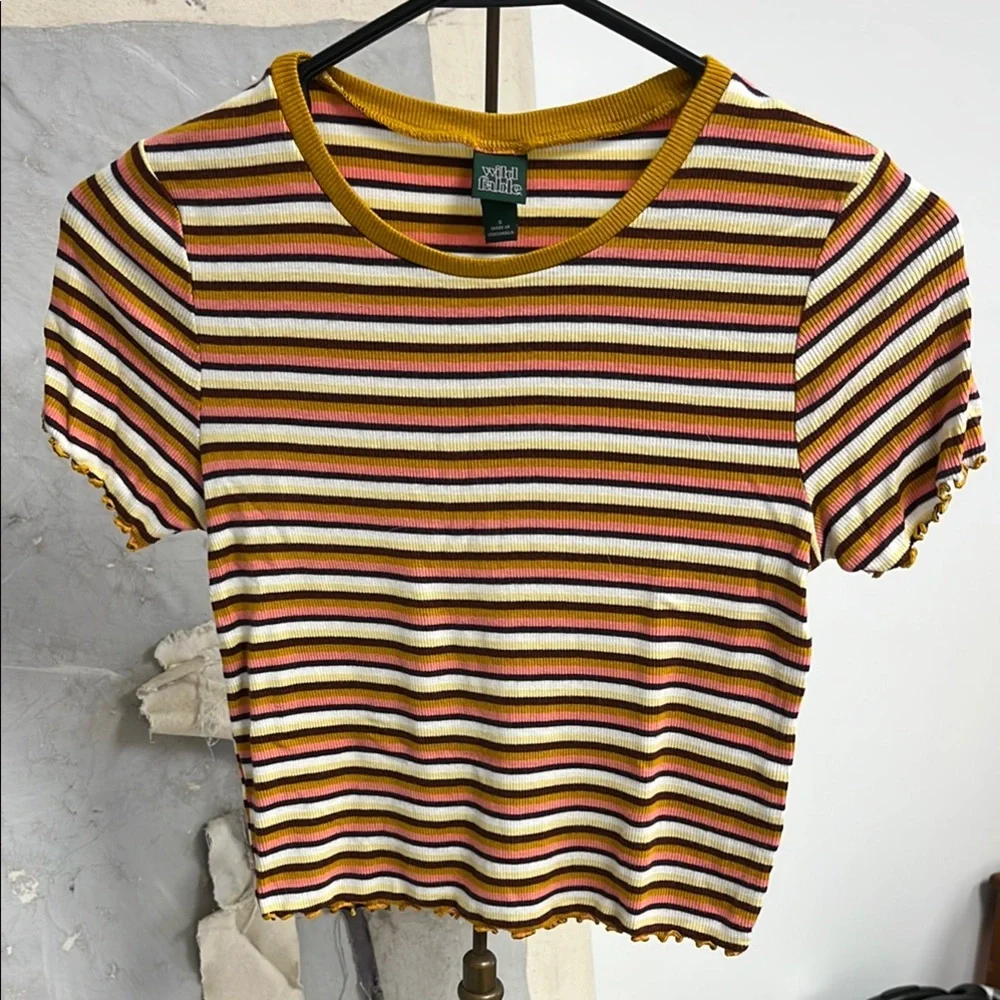Striped Ribbed Tee - Picture 1 of 3